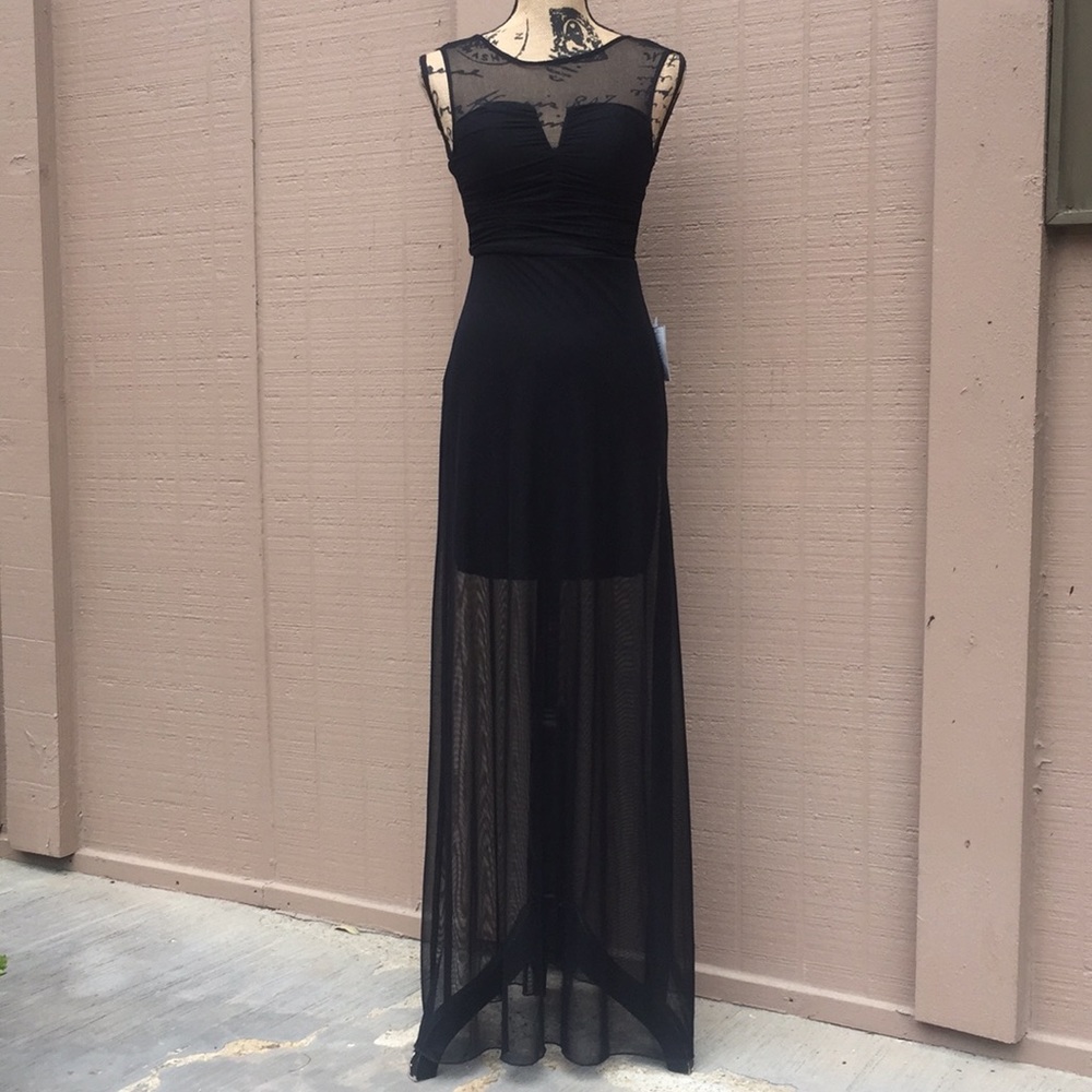 Sz 2 B Darlin Black Maxi Dress NWT - Picture 1 of 6